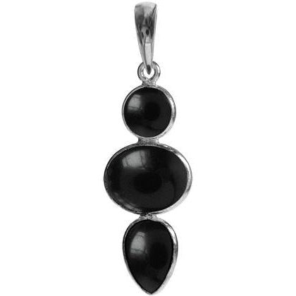 Silver and Onyx multi-shape pendant.