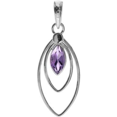 Silver and Amethyst double marquise pendant.