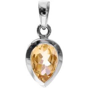 Silver and Citrine teardrop pendant.
