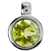 Silver and Peridot circular pendant.