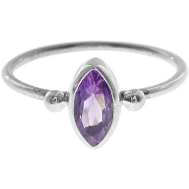 Silver and Amethyst Marquise ring