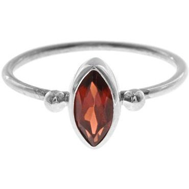 Silver and Garnet Ring.
