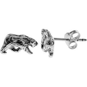 Silver Bear Stud Earrings.