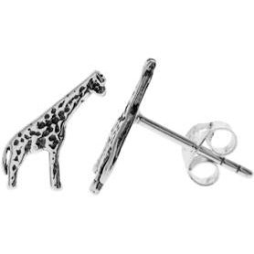 Silver Giraffe Stud Earrings.