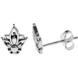 Silver Lotus Flower earrings .
