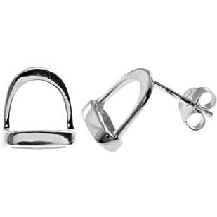 Silver Stirrup Stud Earrings