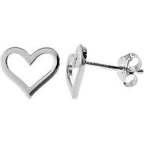 Silver Heart Stud Earrings.