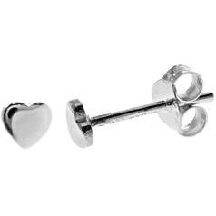 Silver Small Heart Stud Earrings