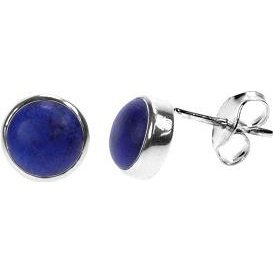 Silver & lapis lazuli 7mm stud earrings.