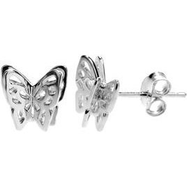 Silver Butterfly Stud Earrings.