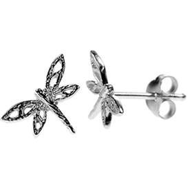Silver Dragonfly Stud Earrings.