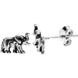 Silver Elephant Stud Earrings.
