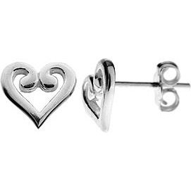 Silver Heart Stud Earrings.