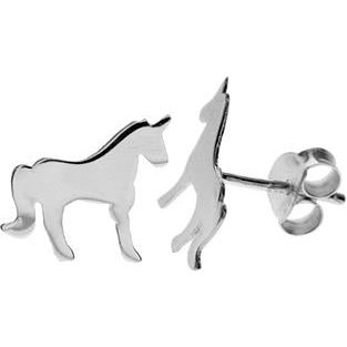 Silver Unicorn Stud Earrings