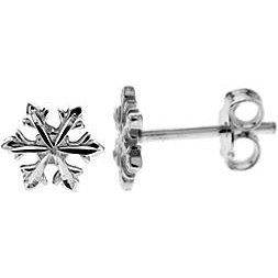 Silver Snowflake Stud Earrings