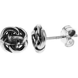 Silver Celtic Knot Stud Earrings.