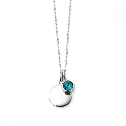 Silver and Crystal Birthstone Pendant -December