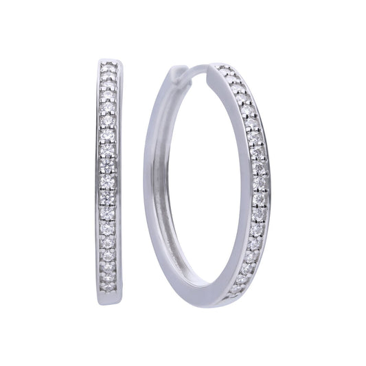 Diamonfire silver and cubic zirconia hoop earrings.