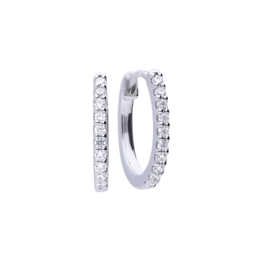 Diamonfire Silver And Cubic Zirconia Hoop Earrings.
