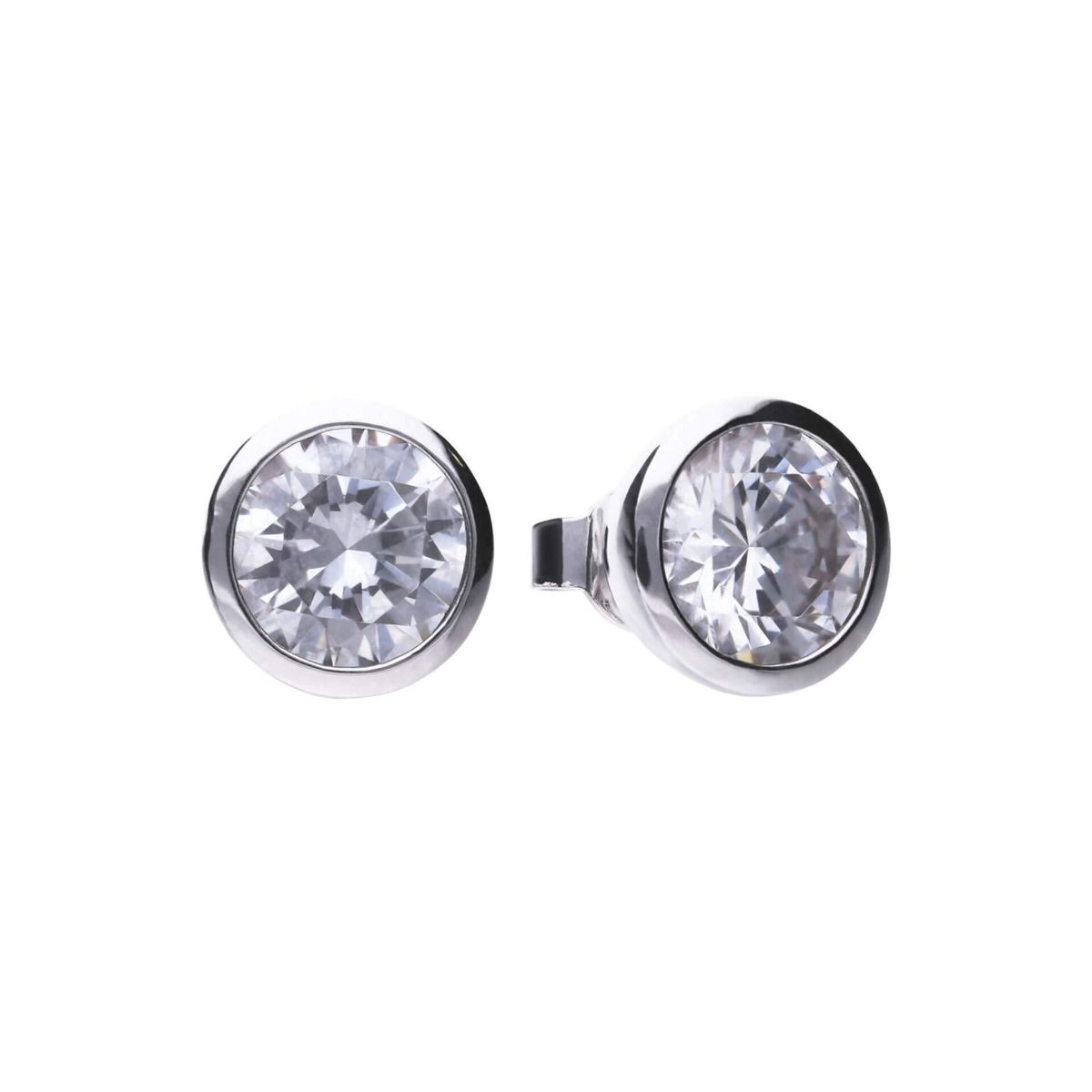 Diamonfire silver and cubic zirconia stud earrings 1.50Ct.