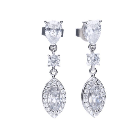 Diamonfire Marquise And Pave cubic Zirconia Drop Earrings.