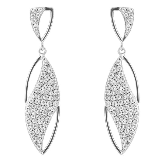Fiorelli silver and cubic zirconia wave marquise drop earrings