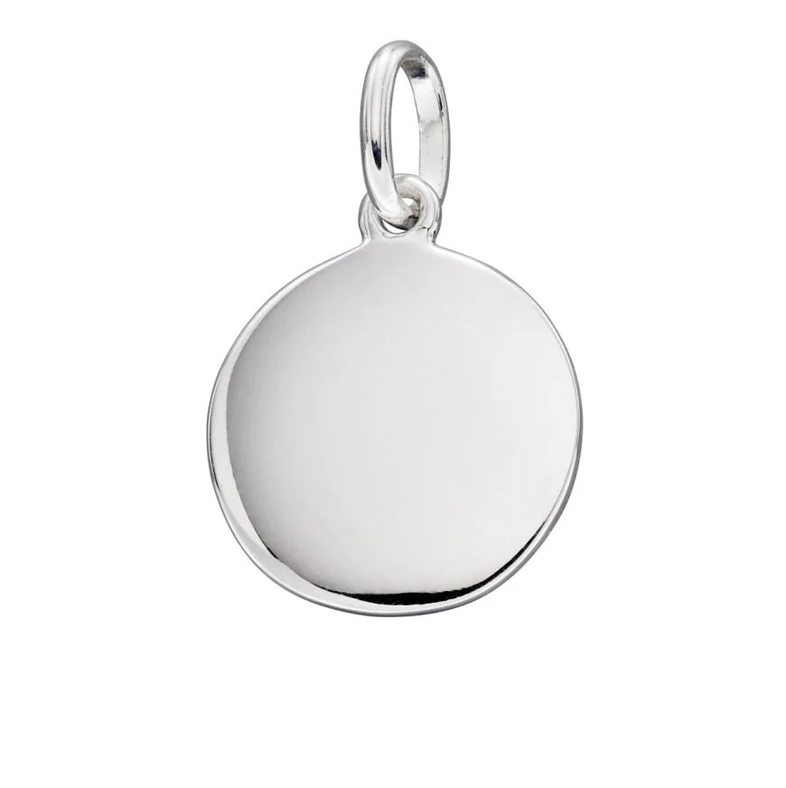 Silver Engravable Plain Disc Pendant (Without Chain)