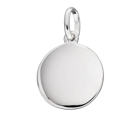 Silver Engravable Plain Disc Pendant (Without Chain)