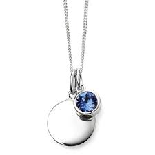 Silver and Crystal Birthstone Pendant - September