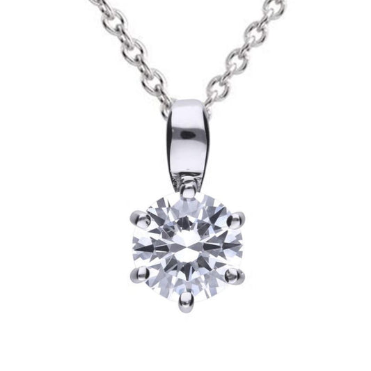 Diamonfire Silver And Cubic Zirconia round Pendant 2.00ct