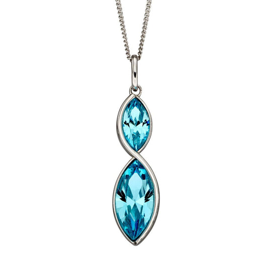 Fiorelli Silver and Blue Crystal Twist pendant