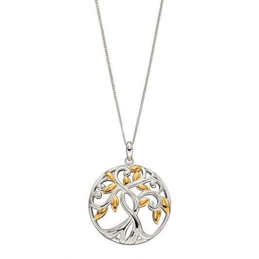 Silver and Gold Detail Tree Of Life Pendant