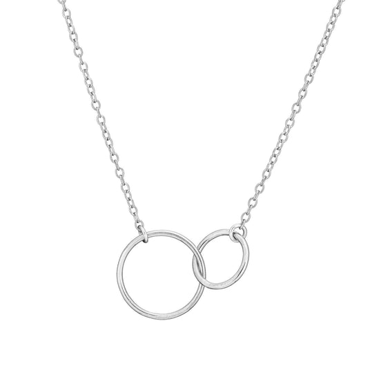 Silver interlocking circle pendant