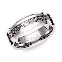 Gents 7mm celtic design tungsten ring
