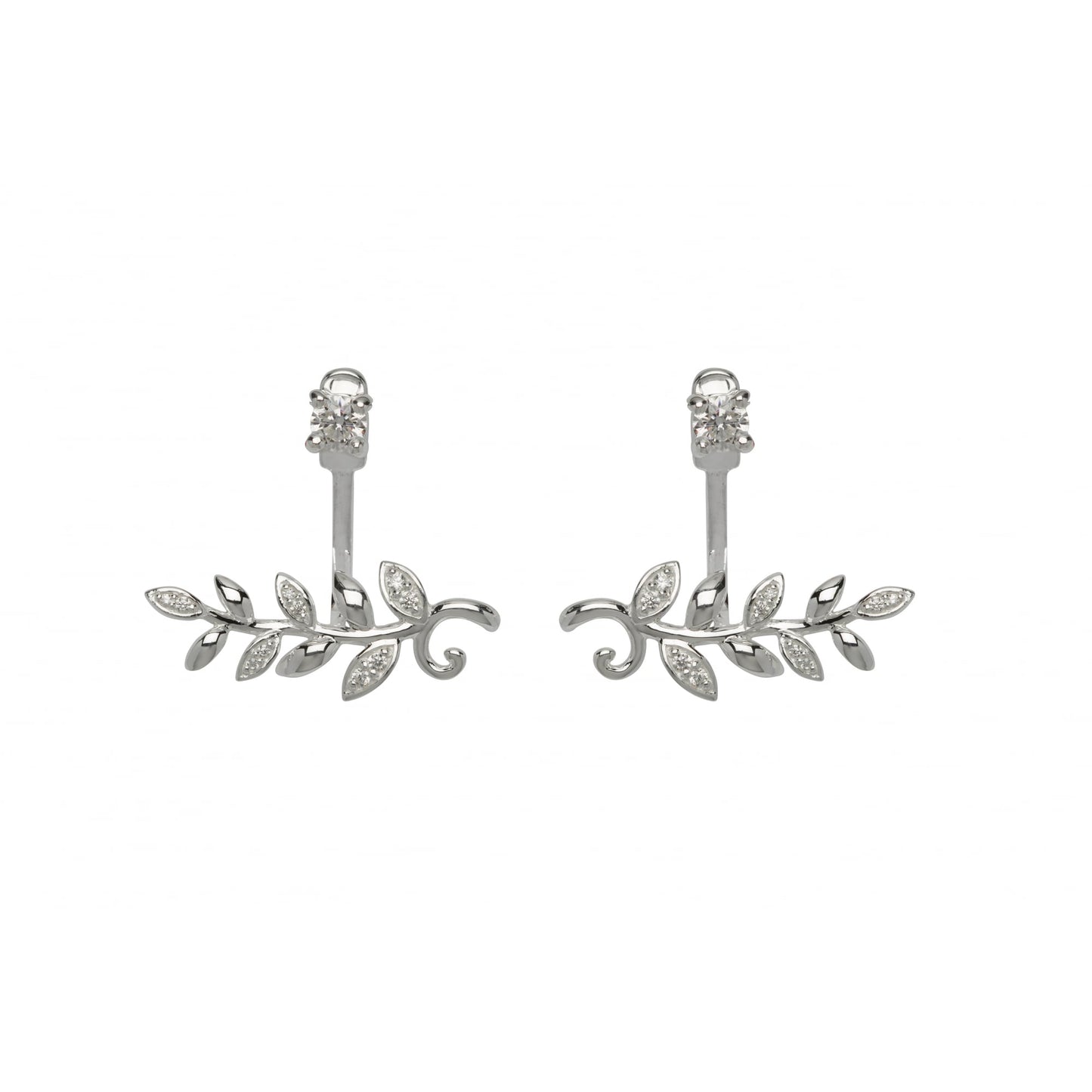 Silver and Cubic Zirconia Jacket Earrings