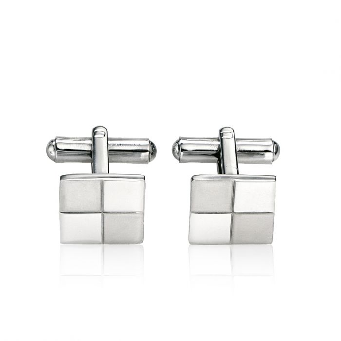 Stainless Steel Checkered Cufflinks