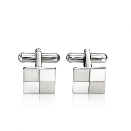 Stainless Steel Checkered Cufflinks