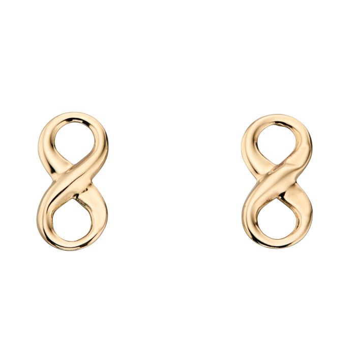 9ct Gold Infinity symbol stud earrings