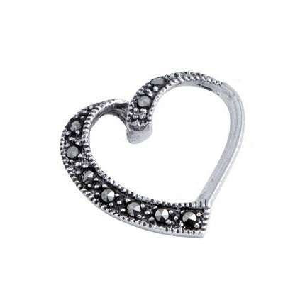 Silver and Marcasite twisted heart pendant