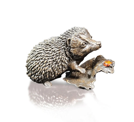 Hedgehog with hand painted Ladybird limited edition Bronze