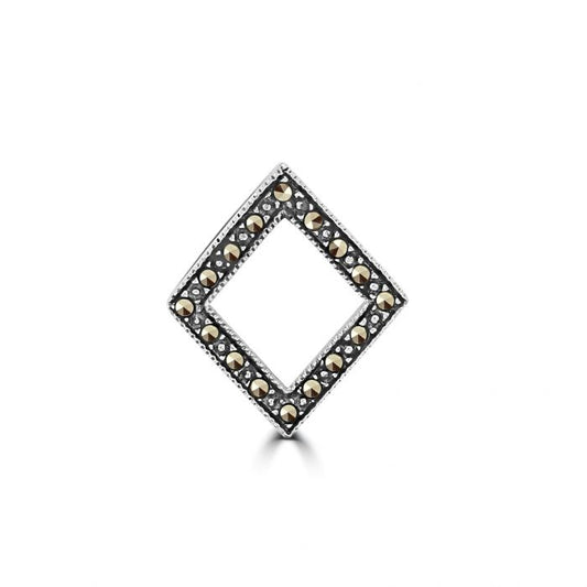 Silver and Marcasite diamond shaped pendant