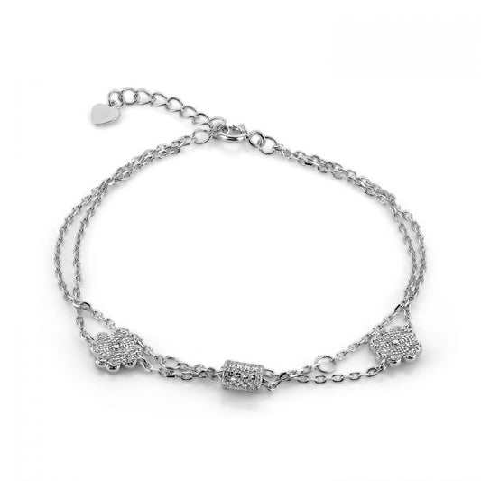 Silver double chain bracelet