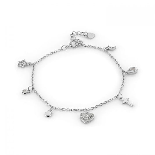 Silver charm bracelet