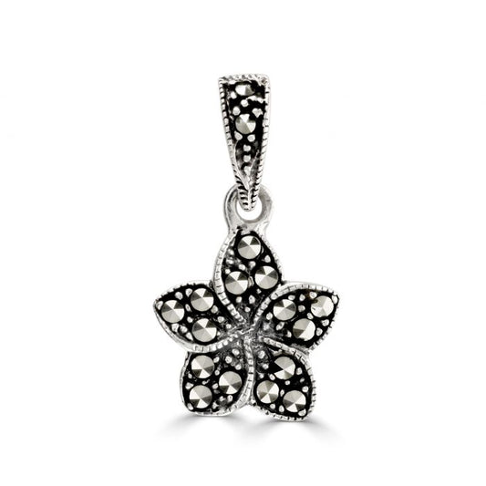 Silver and Marcasite flower pendant