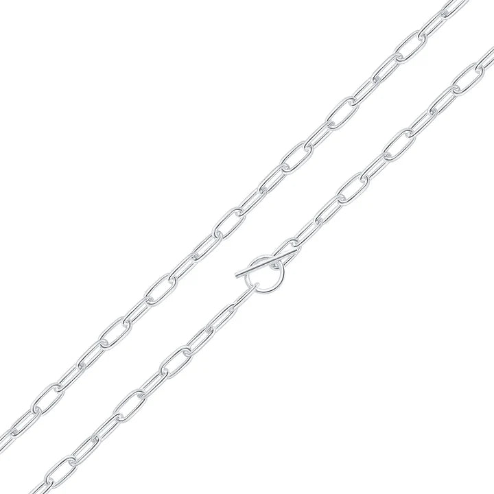 Silver 6.5mm Handmade Oval Round Belcher Chain bracelet.