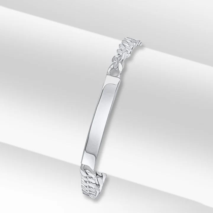 Silver 6mm Flat Curb ID Identification Bracelet