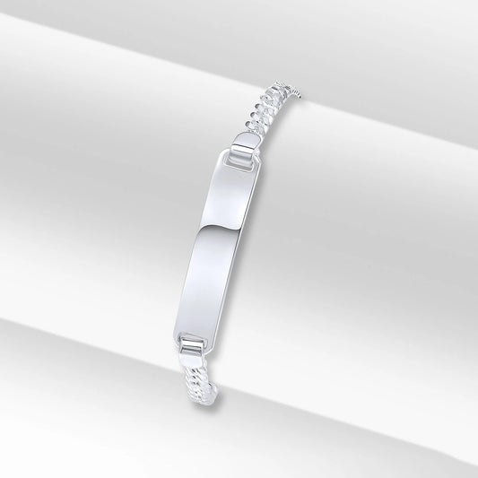 Silver 3.5mm Curb ID Identification Chain Bracelet