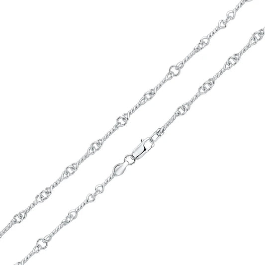 Silver 2-5.5mm Twist Bar Bracelet