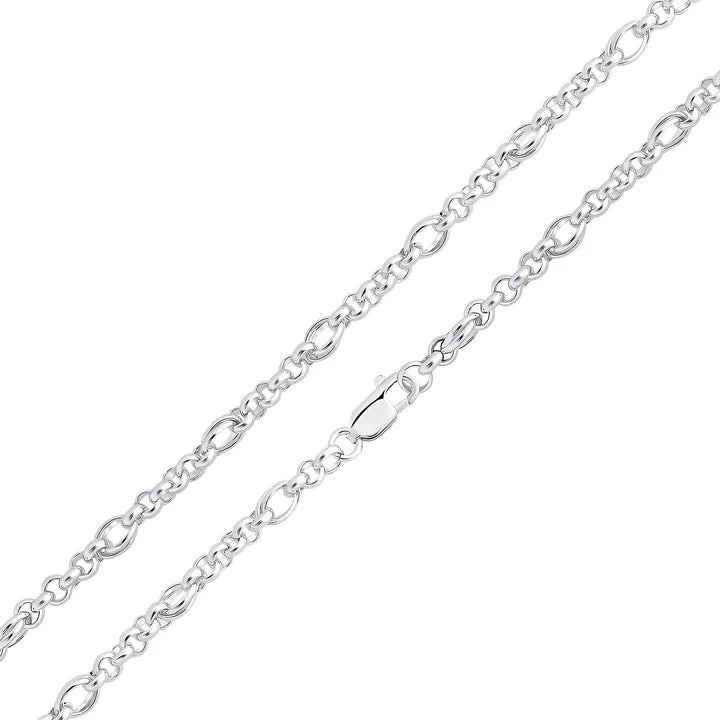 Silver Oval Round Belcher Bracelet.