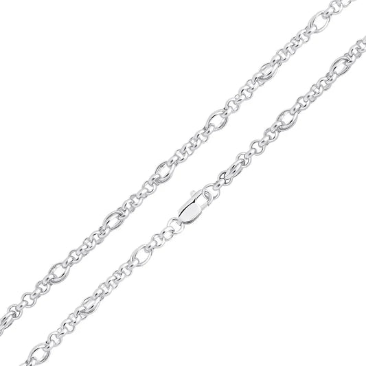 Silver Oval Round Belcher Bracelet.